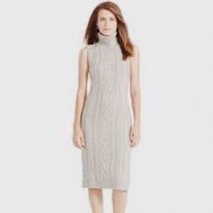 Ralph Lauren cable knit cashmere & wool sleeveless sweater dress